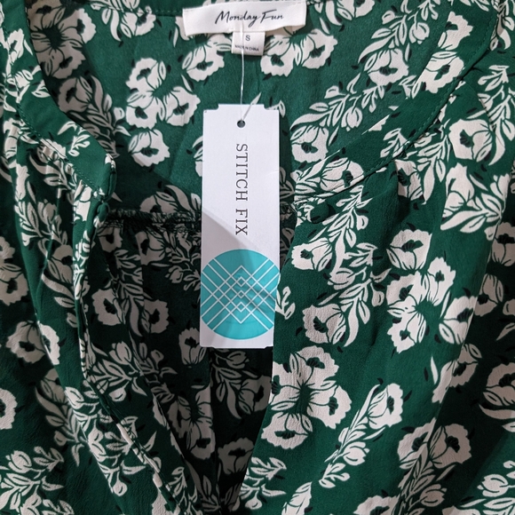 🌸 Monday Fun Angie Pleated Blouse Size S NWT STITCH FIX - Picture 5 of 10